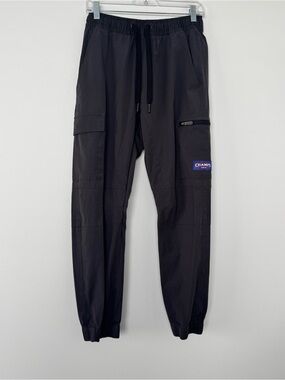 CSG Champs Sports Cargo Jogger Pants Charcoal Gray Ankle Cuffs Streetwear Mens S
